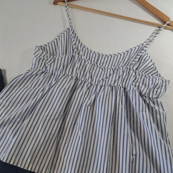 J.Crew Striped Cotton Babydoll Cami – Adjustable Straps, Size XL - Picture 6 of 8